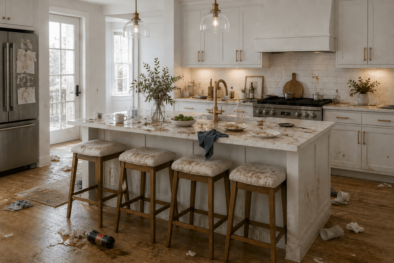 Kitchen before cleaning